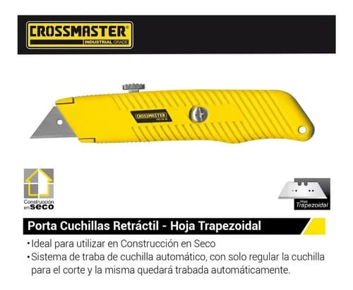 Cutter Trincheta Retráctil Hoja Trapezoidal 19mm Crossmaster