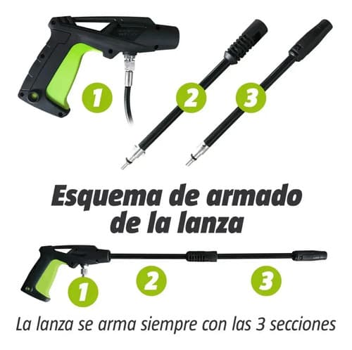 Hidrolavadora Kroner Alta Presión 1400w Auto-stop + Acces Color Negro/verde Frecuencia 50 Hz