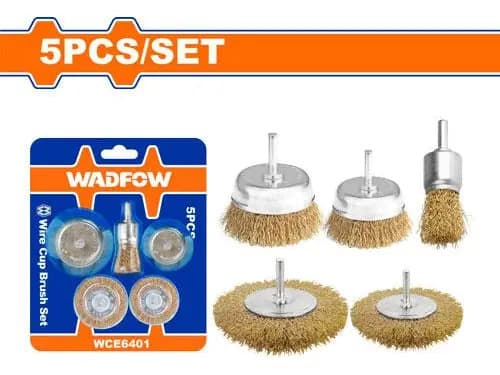 Cepillos De Alambre Chato Copa Set 5 Wadfow