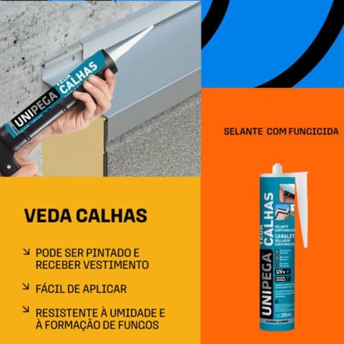 Silicona Unipega Veda Calha De Aluminio Con Fungicida Para Exterior