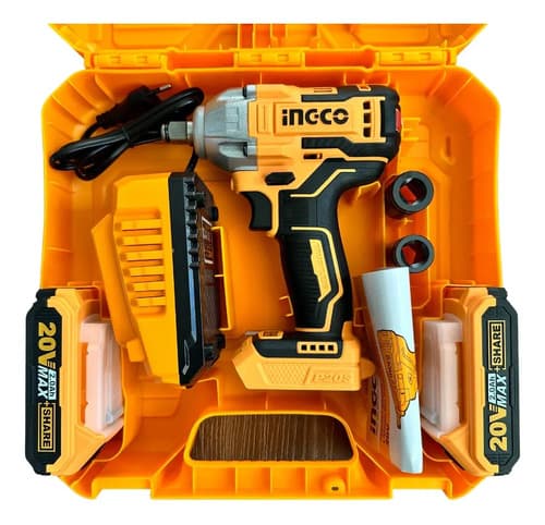 Llave De Impacto Ingco Ciwli2038 Inalámbrica 1/2 300nm Color Amarillo Frecuencia 50 Hz