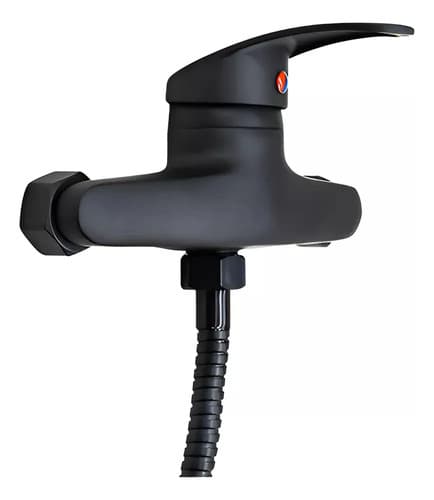 Monocomando Ducha Sin Transmicion Negro Negro Mate