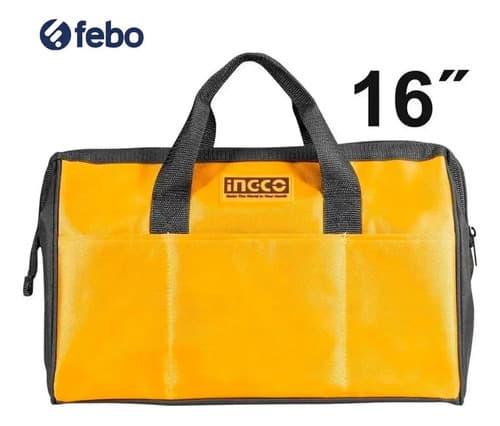 Bolso Porta Herramientas 16'' Ingco Htbg281628 Color Naranja