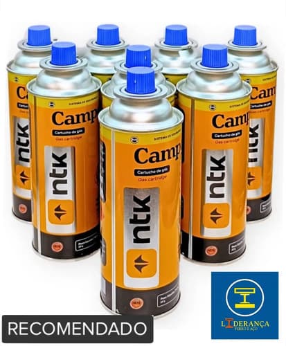 Pack De 8 Latas De Gas Butano Para Estufa De Camping Y Soplete Culinario Amarillo