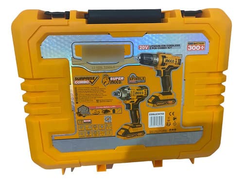 Kit Llave De Impacto + Taladro Inalámbrico Ingco +2 Baterías Cosli230702 Amarillo 50 Hz/60 Hz