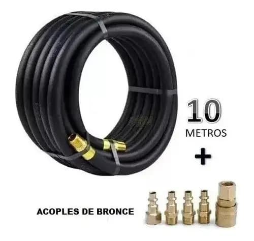 Compresor De Aire Prescott 50 Litros, 2.5hp + Manguera 10 Mt Verde Claro 220v Monofásica