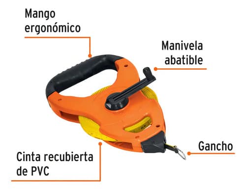Cinta Metrica Truper 30 Metros De Fibra De Vidrio Tfc-30me