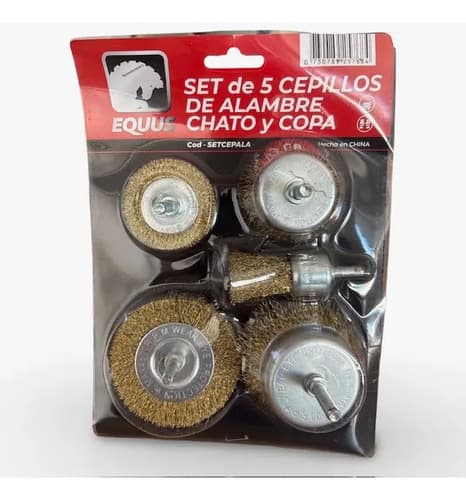 Set De 5 Cepillos De Alambre Chato Y Copa Equus