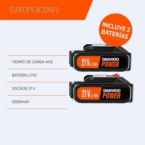 Hidrolavadora Daewoo Inalámbrica Dax65-li Pistola Portátil Color Naranja 50 Hz/60 Hz