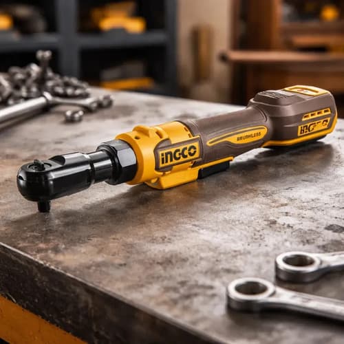 Llave Impacto Crique A Batería Ingco 20v Encastre 3/8 65nm Naranja