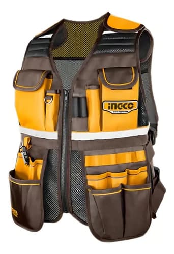 Bolso De Herramientas Ingco Htvt09028 + Hbp01028 Con Capacidad De 8kg Marrón