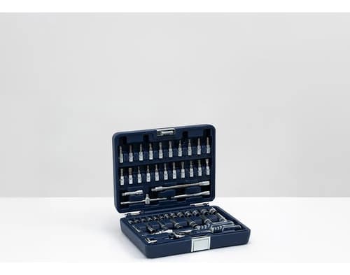 Set Herramientas Llaves Tubo Puntas Bremen 53 Pzs Enc 1/4 Azul