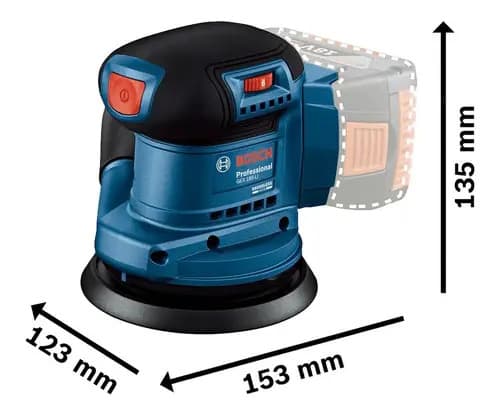 Lijadora Inalambrica Bosch Gex 185-li Baretool Color Azul