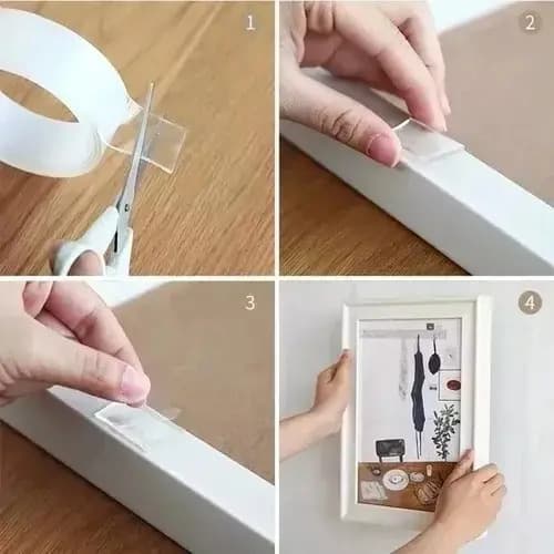 Cinta Adhesiva Doble Faz Transparente De 1 M Para Uso Multipropósito