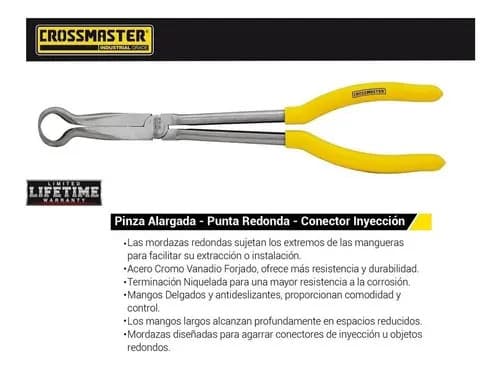 Pinza Larga Punta Redonda Inyección Crossmaster 28cm