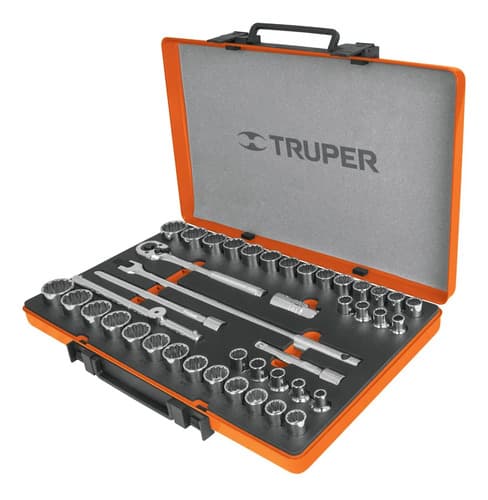 Juego Autocle 1/2' Mixto 42 Pz Truper 13940 Naranja