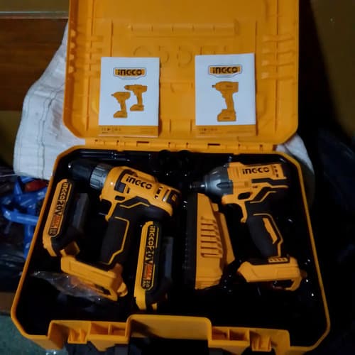 Llave De Impacto 400nm + Taladro Atornillador 52nm Ingco Color Amarillo