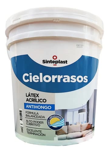Pintura Látex Antihongo Para Cielorrasos Sinteplast X 20 Acabado Mate Color Blanco