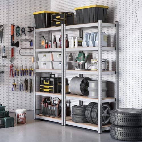 Estanterías Metálicas De Marco Mustang 5 Estantes Ajustables 40cm Galvanizado