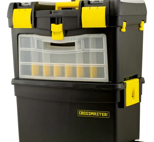 Caja De Herramientas Con Ruedas Y Organizador Bta Tools Plástico Reforzada Negro