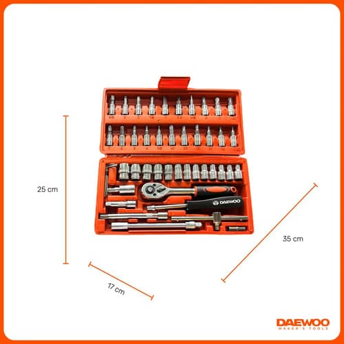 Kit Set De Herramientas Tubo Daewoo Dahts046-d 46 Piezas Color Naranja