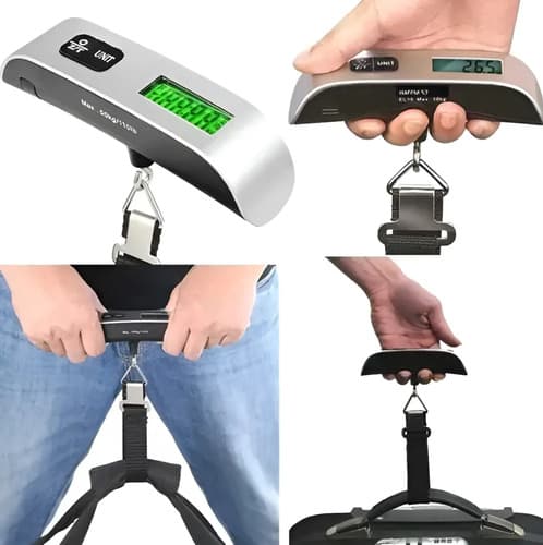 Balanza De Mano Digital Para Valija De 50 Kg Con Función Tara Gris