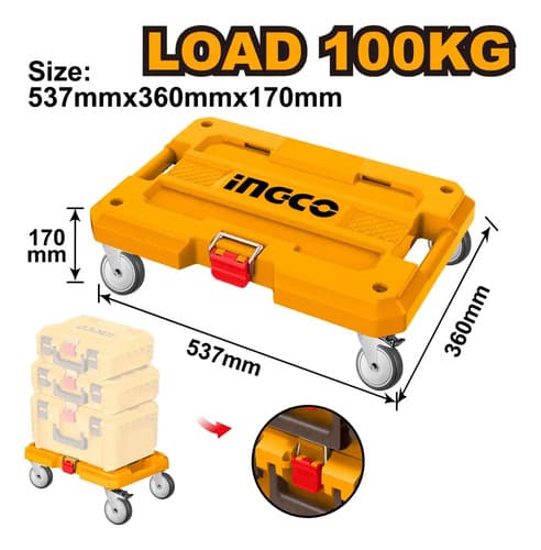 Plataforma De Carga Rodante 100kg Ingco Hhwb61001 Naranja Claro