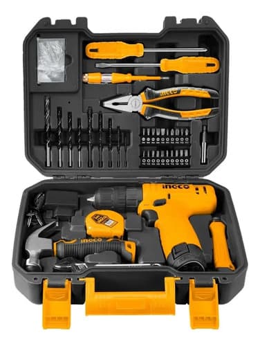 Kit Atornillador 12v + Accesorios 81 Pzas Ingco Hkthp10 Color Amarillo Frecuencia 50 Hz / 60hz