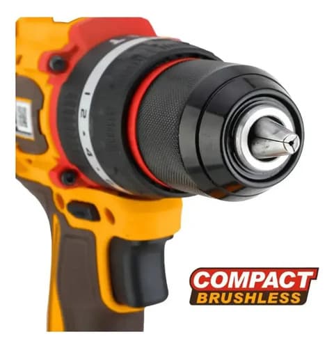 Taladro Percutor Ingco Cidli205581 Brushless 20v 13mm 55nm Naranja Amarillo