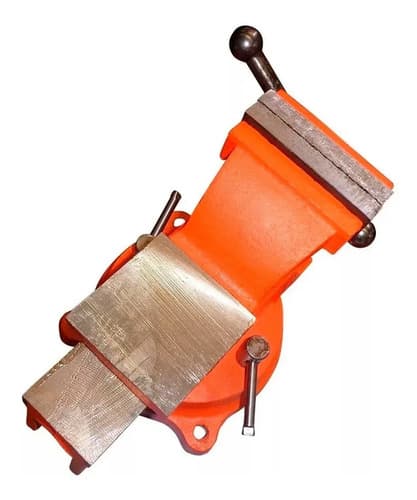 Morsa De Banco Base Giratoria 5 Pulgadas Y Yunque Lusqtoff Naranja