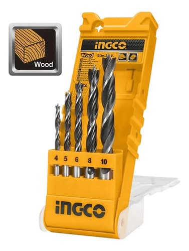 Set De 5 Mechas Brocas Para Madera Taladro Ingco