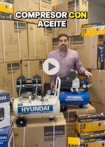 Compresor De Aire Portátil Hyundai Roraima De 50 Litros Y 2 Hp Con Kit Azul 60 Monofásica