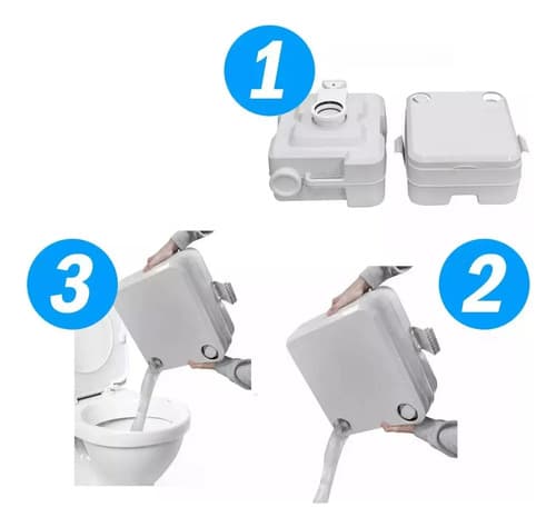 Inodoro Portátil Para Baño Químico Camping De 20 Litros Gris
