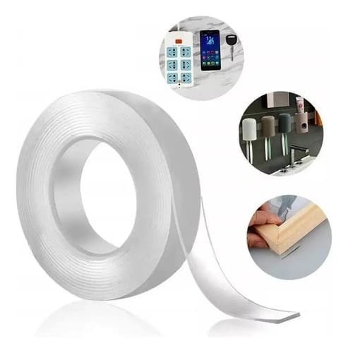 Cinta Doble Contacto Faz Huincha Adhesiva Reutilizable 5mts