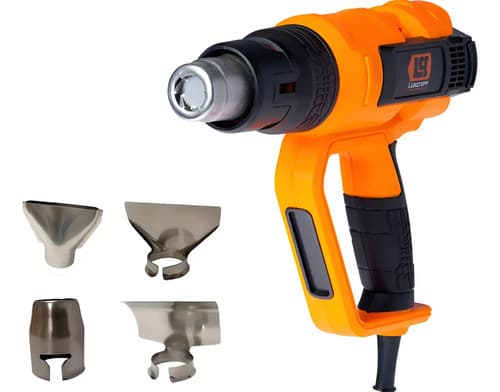 Pistola De Calor 2000w Lusqtoff 50o A 600oc + 4 Boquillas Naranja Y Negro