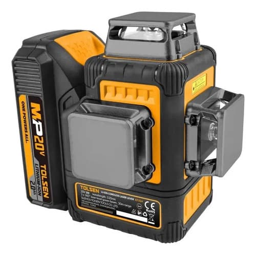 Nivel Laser Premium Tolsen 20v, 12 Lineas, Diodo Verde, Acc