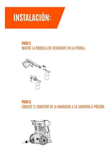 Hidrolavadora Eléctrica Daewoo 1600w 135bar Accesorios Color Negro/naranja Frecuencia 50hz 50 Hz/60 Hz