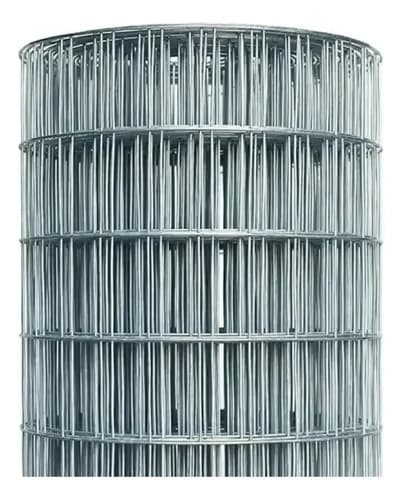 Tejido Malla Electrosoldada Galvanizada Rollo 1.20 X 25 Mts Plateado