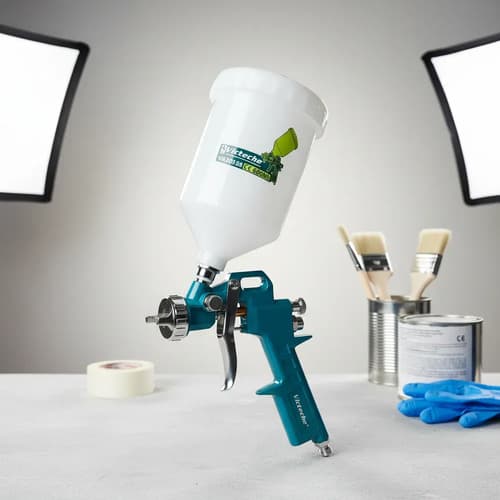 Pistola Para Pintar Auto Moto 600ml Pico 14mm Victeche 3.5br Azul Petróleo