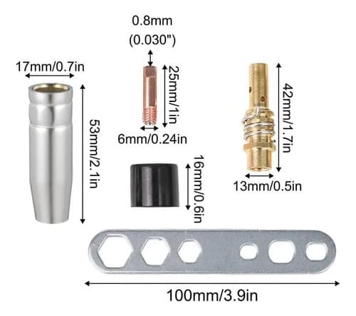 Mxsimedarby 25 Piezas Punta Boquilla 0.8 Mm Soldadura Contact For 15ak