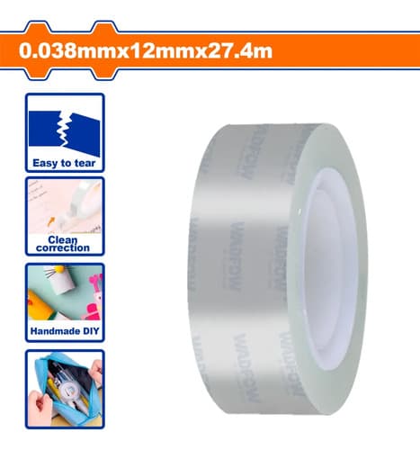 Pack X12 Cintas Adhesivas Transparentes 12mm X 27.4m Transparente Lisa
