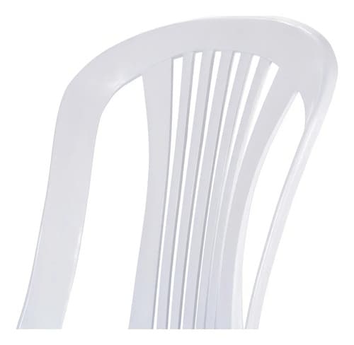 Silla Plástico Apilable Tushop Exterior Blanco Hueso Respaldo Alto
