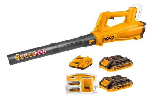 Sopladora 20v Con 2 Bateria Y Cargador Ingco Cabli203235 Naranja Claro