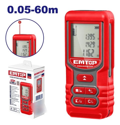 Medidor Láser Emtop Emdl1516 60m Precisión 2mm Rojo Portátil