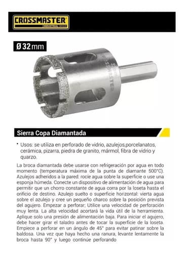 Sierra Copa Diamantada 32 Mm Crossmaster
