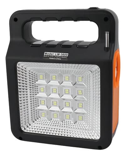 Linterna Frontal Led Purare Technologic Con Panel Solar Y Radio Mp3, Para Camping Blanco