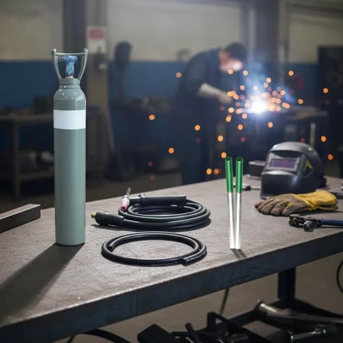 Soldadura Kit Completo Tubo 4 Metros Cubicos + Torcha + Mang Gris