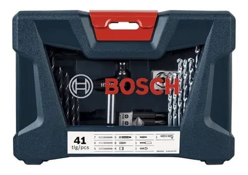 Kit De Herramientas Bosch V-line De 41 Unidades, Taladros Y Brocas, Color Azul
