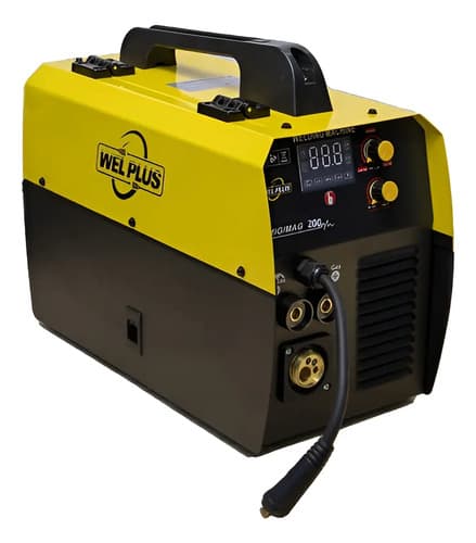 Soldadora Welplus Mig/mma 200 Amper, Suelda Con Gas, Sin Gas Amarillo