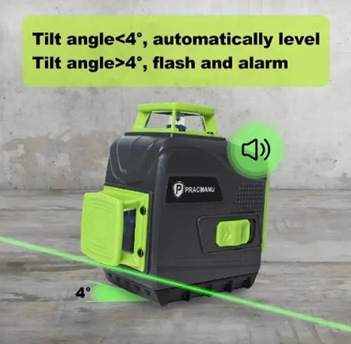 Nivel Láser 3d Pracmanu Zh12l 12 Líneas Autonivelante Precisión 1.5mm Verde